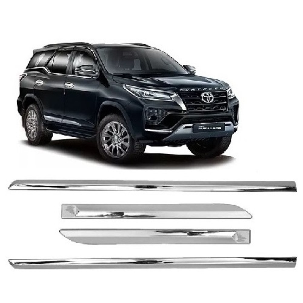 Door Side Beading For Fortuner  - Silver